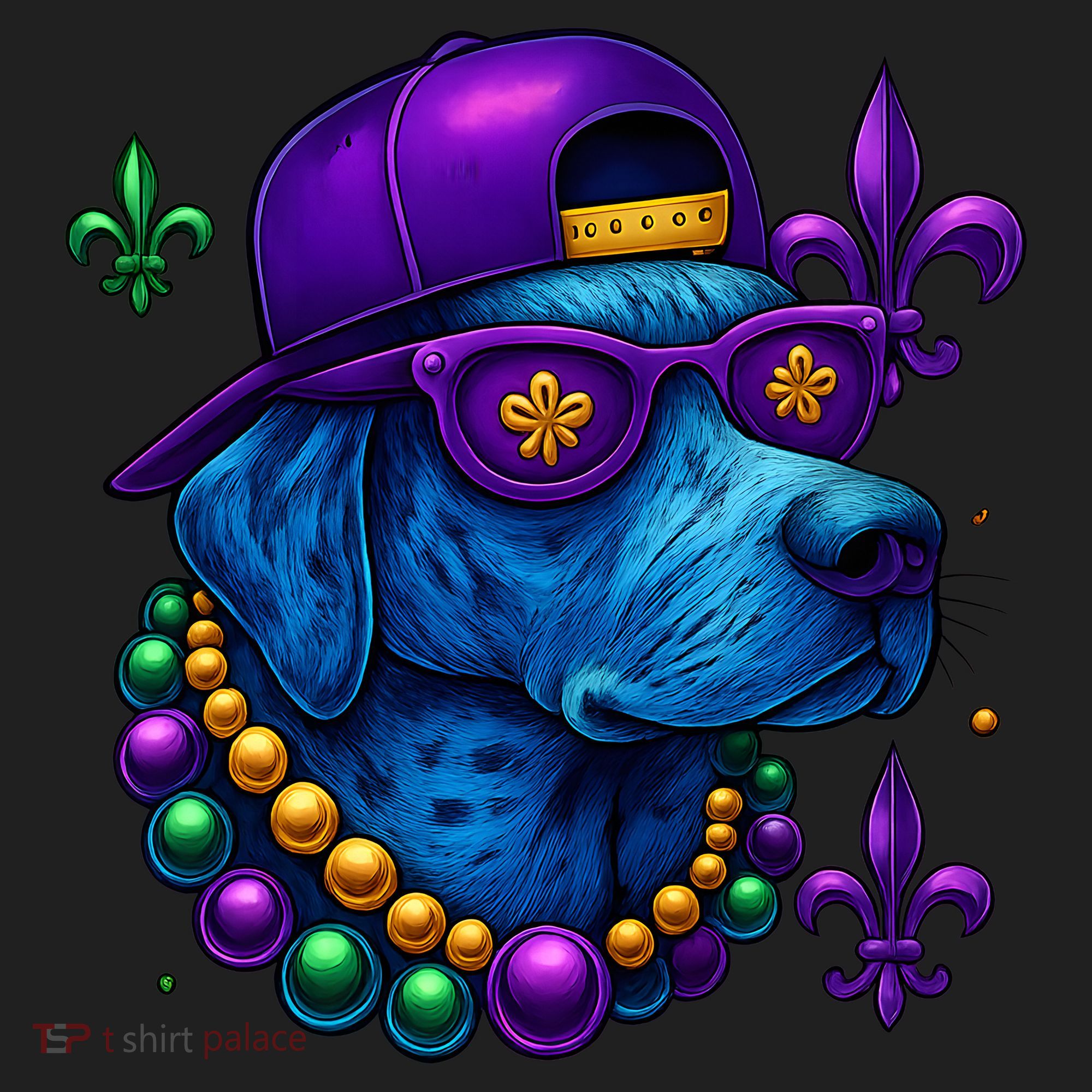 Cool Mardi Gras Purple Spade Dog Hat