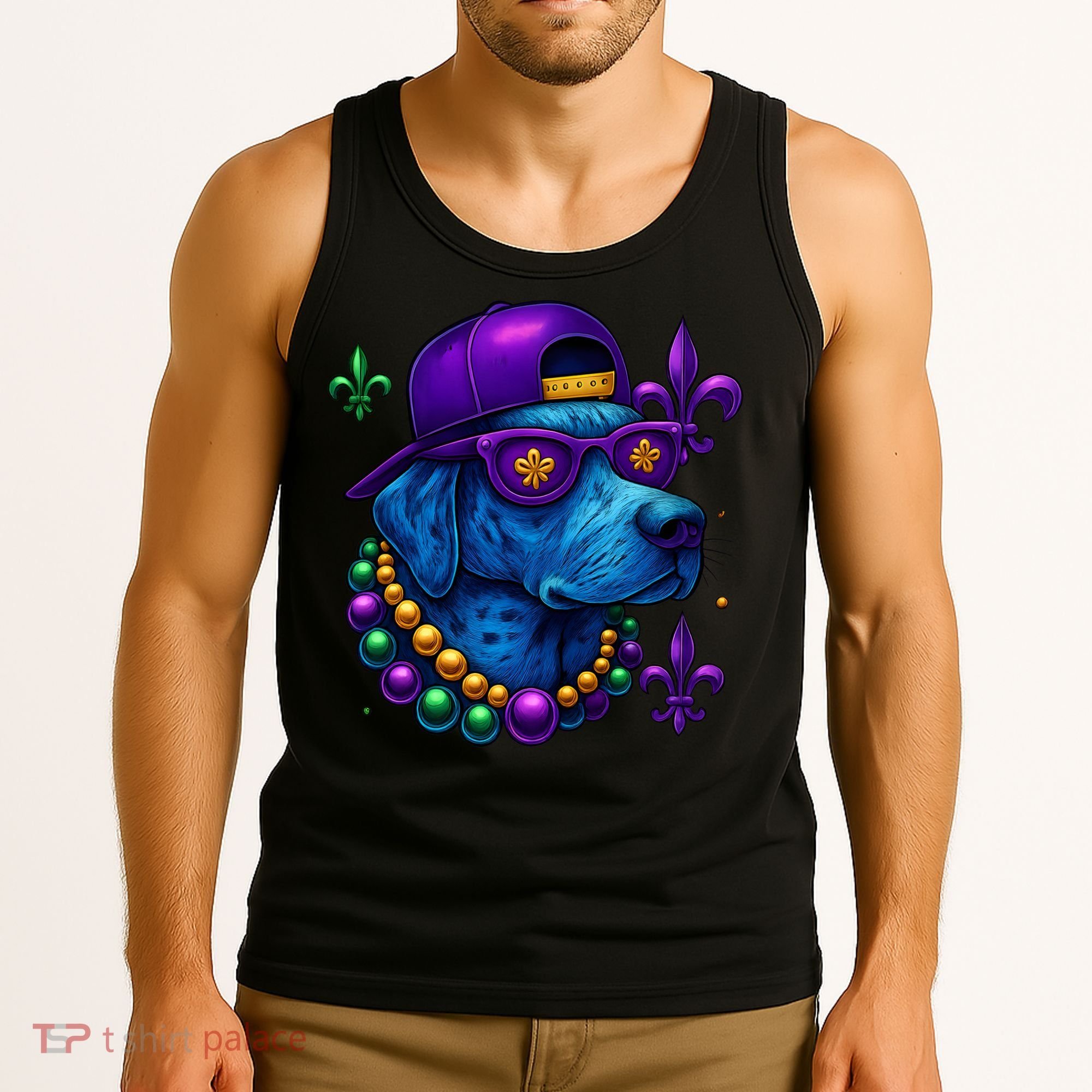 Cool Mardi Gras Purple Spade Dog Tank Top