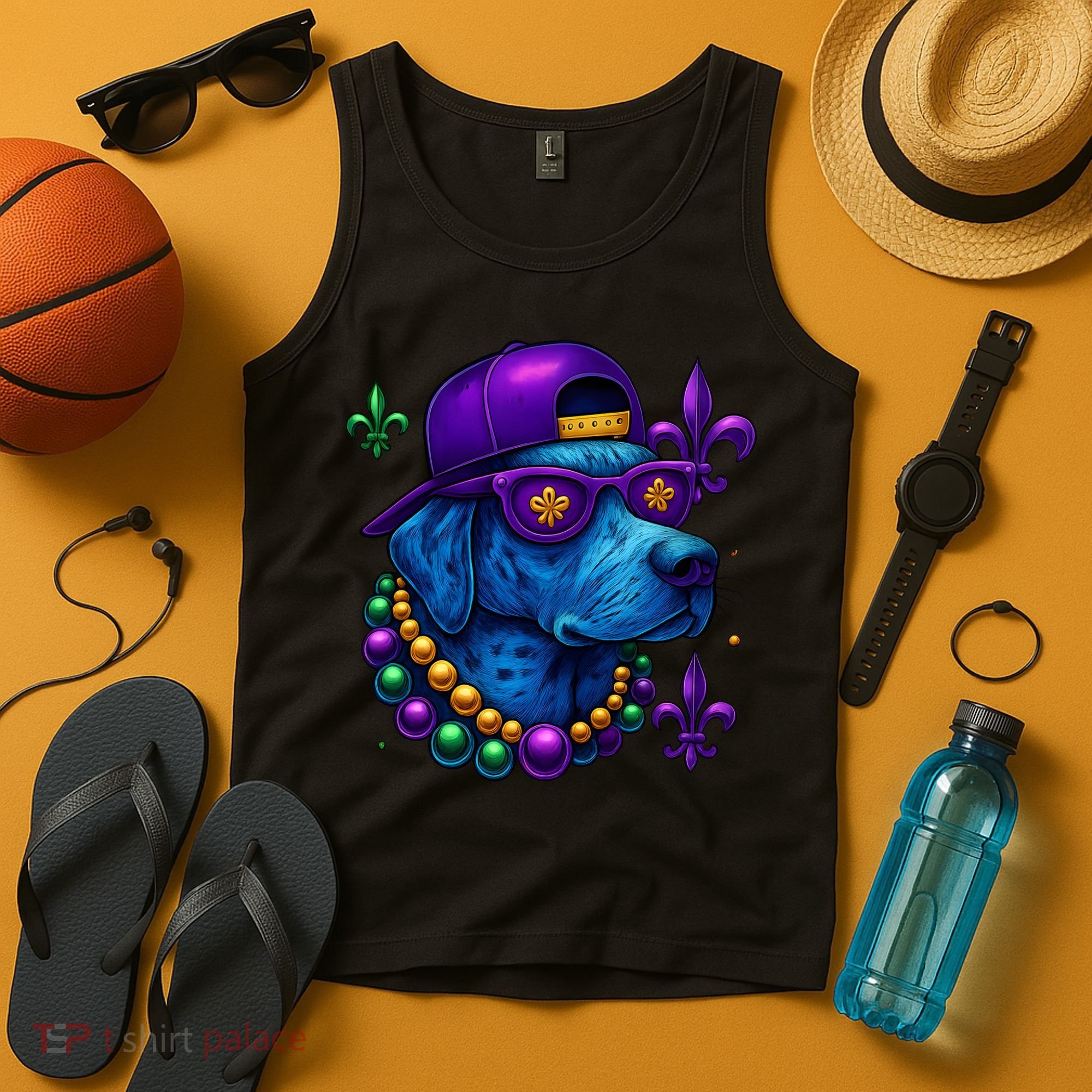 Cool Mardi Gras Purple Spade Dog Tank Top