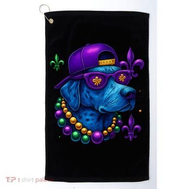 Cool Mardi Gras Purple Spade Dog Golf Towel