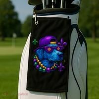 Cool Mardi Gras Purple Spade Dog Golf Towel thumb 2