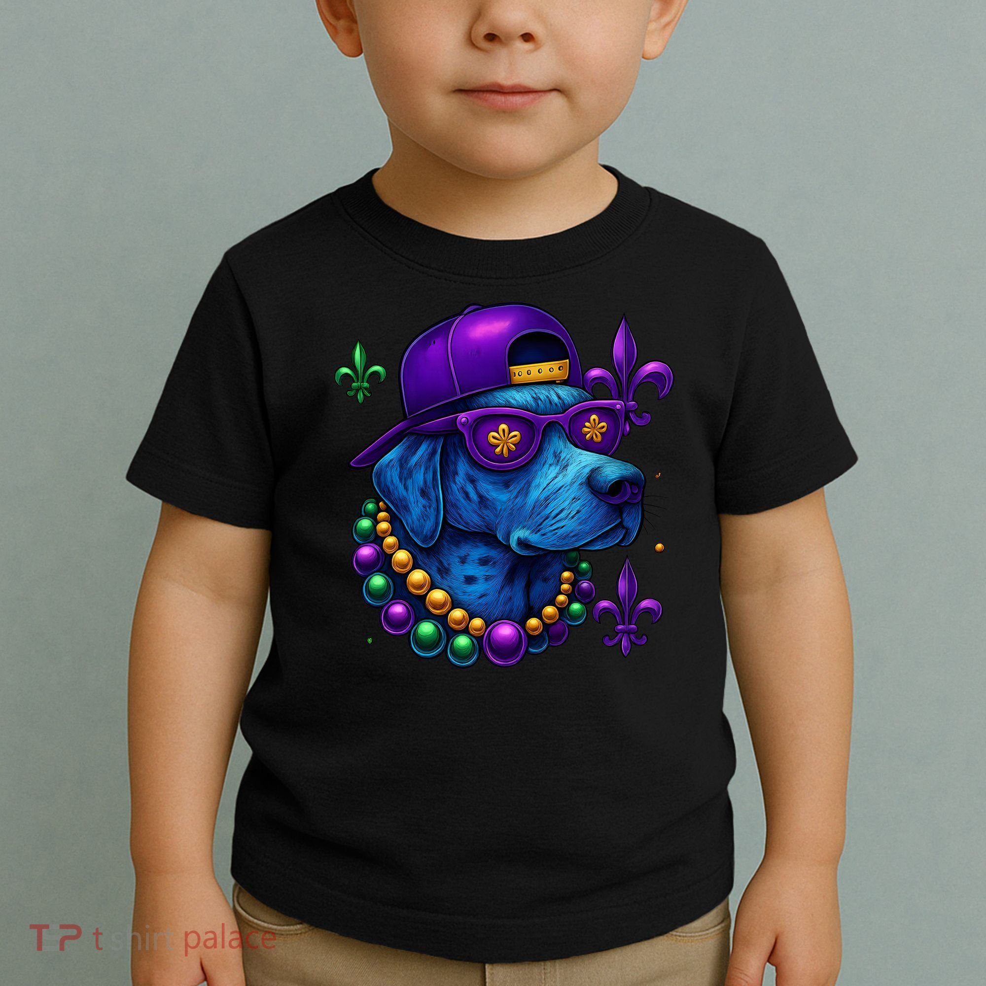 Cool Mardi Gras Purple Spade Dog Toddler T-Shirt