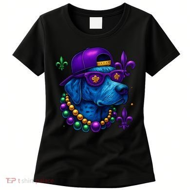 Cool Mardi Gras Purple Spade Dog Women's T-Shirt