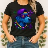 Cool Mardi Gras Purple Spade Dog Women's T-Shirt thumb 2