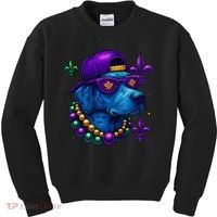 Cool Mardi Gras Purple Spade Dog Kids Sweatshirt thumb 0