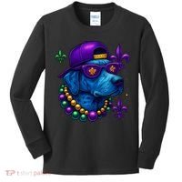 Cool Mardi Gras Purple Spade Dog Kids Long Sleeve Shirt thumb 0