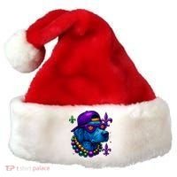 Cool Mardi Gras Purple Spade Dog Santa Hat thumb 0