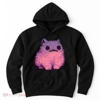 Cat Monster Graphic Kawaii Pastel Goth Anime Aesthetic Goth Hoodie thumb 0