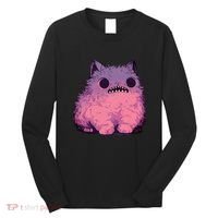 Cat Monster Graphic Kawaii Pastel Goth Anime Aesthetic Goth Long Sleeve Shirt thumb 0