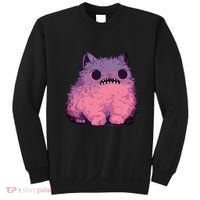 Cat Monster Graphic Kawaii Pastel Goth Anime Aesthetic Goth Sweatshirt thumb 0