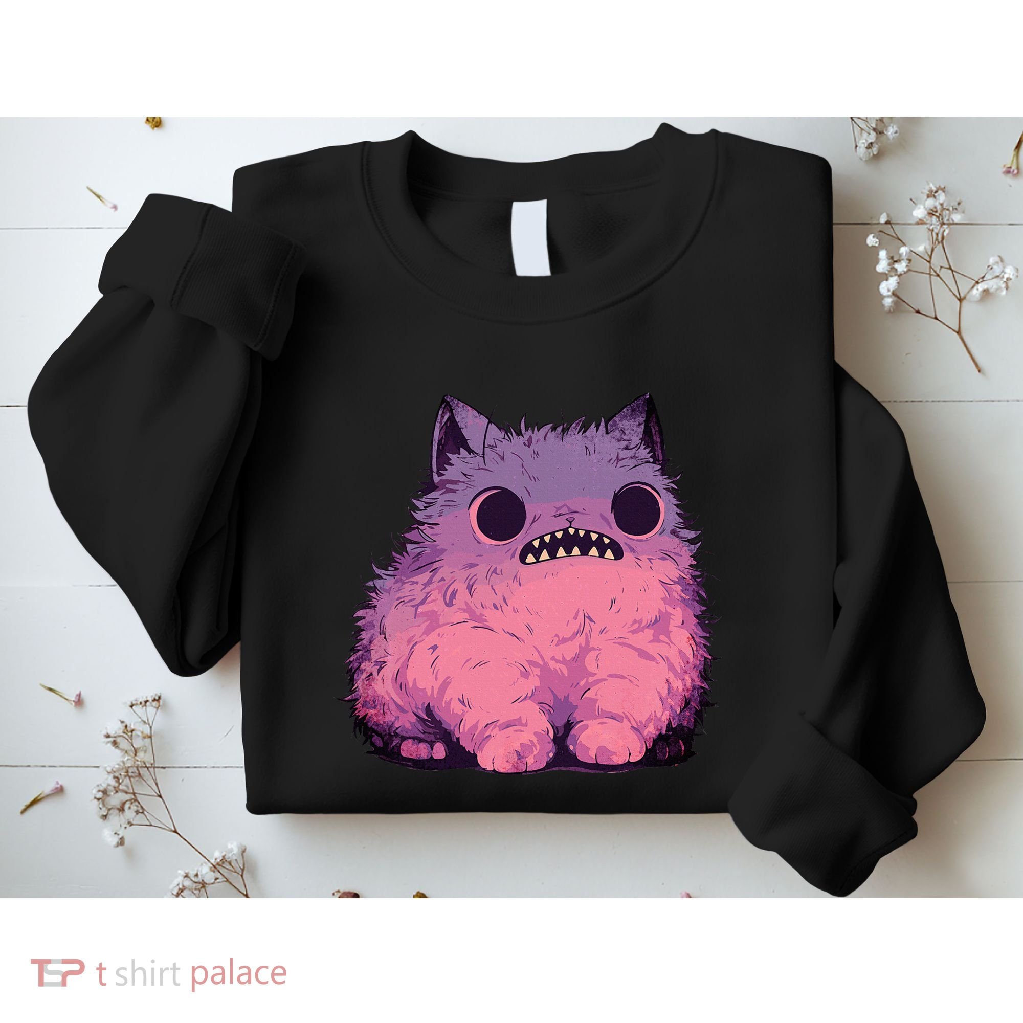 Cat Monster Graphic Kawaii Pastel Goth Anime Aesthetic Goth Sweatshirt