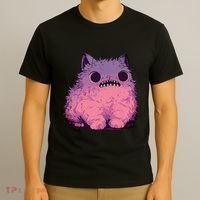 Cat Monster Graphic Kawaii Pastel Goth Anime Aesthetic Goth T-Shirt thumb 3