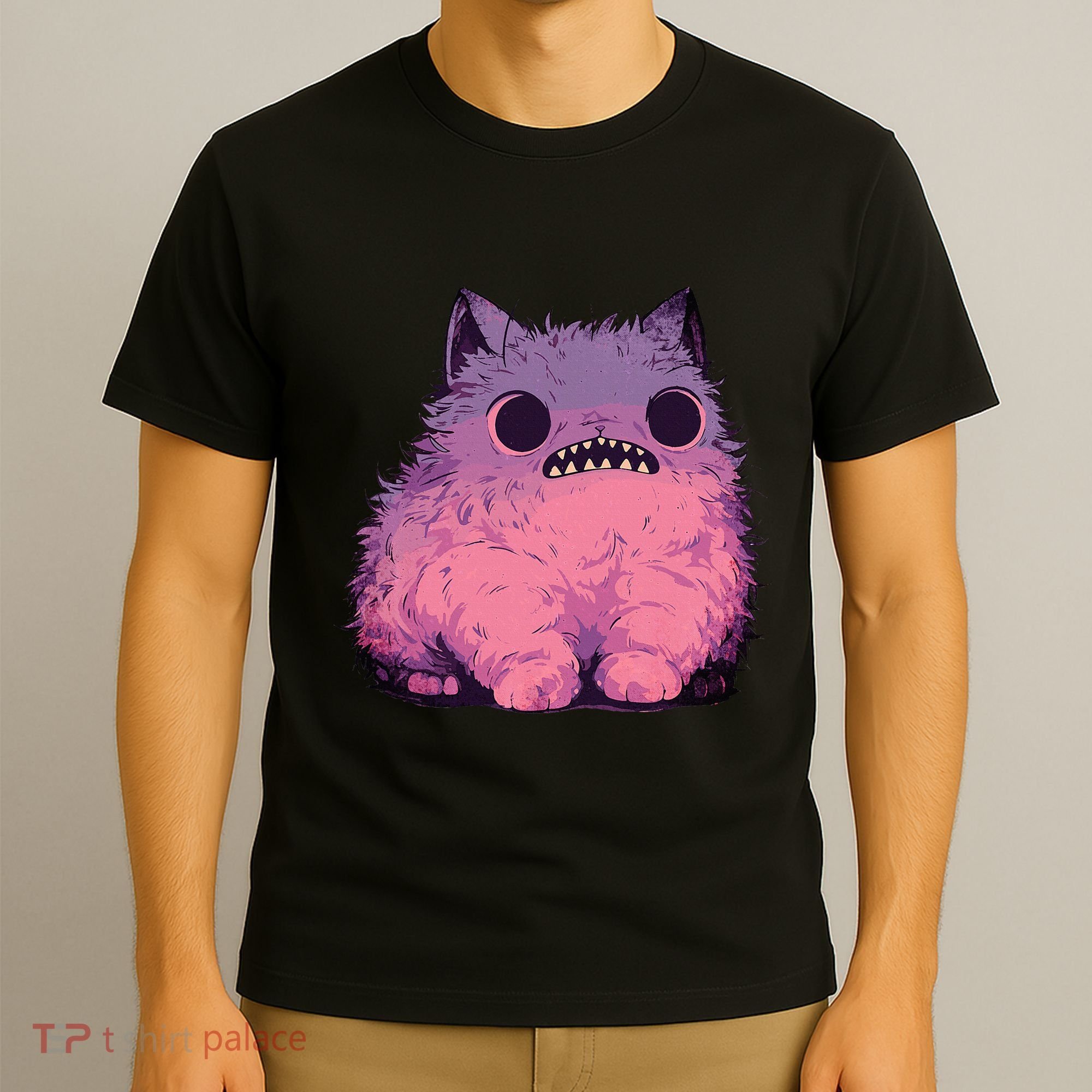 Cat Monster Graphic Kawaii Pastel Goth Anime Aesthetic Goth T-Shirt
