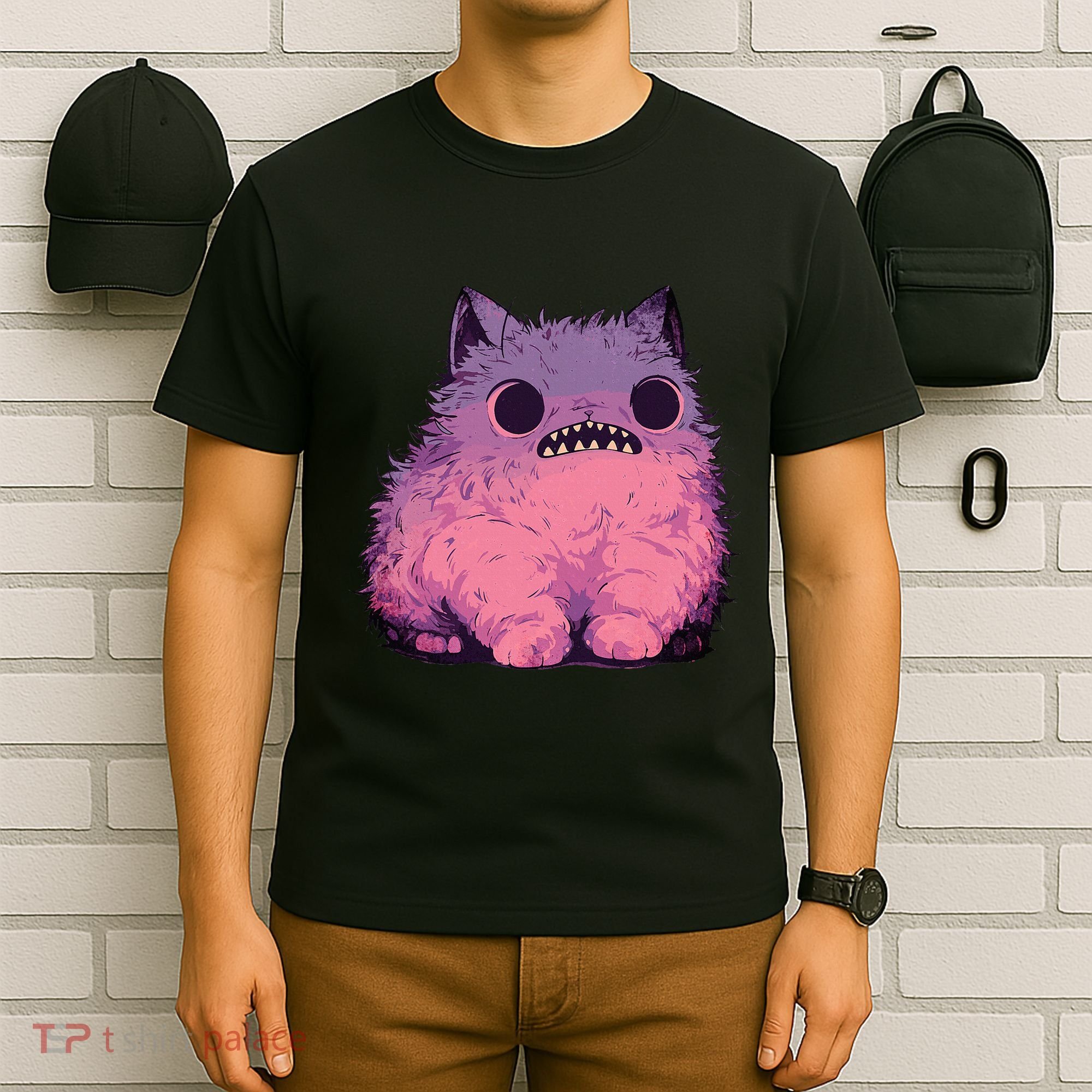 Cat Monster Graphic Kawaii Pastel Goth Anime Aesthetic Goth T-Shirt