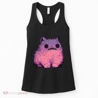 Cat Monster Graphic Kawaii Pastel Goth Anime Aesthetic Goth Women's Tank Top thumb 0