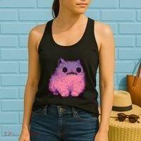 Cat Monster Graphic Kawaii Pastel Goth Anime Aesthetic Goth Women's Tank Top thumb 2