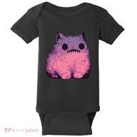Cat Monster Graphic Kawaii Pastel Goth Anime Aesthetic Goth Baby Bodysuit thumb 0