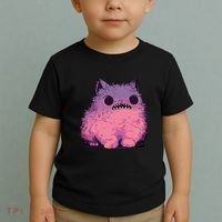 Cat Monster Graphic Kawaii Pastel Goth Anime Aesthetic Goth Toddler T-Shirt thumb 2