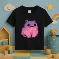 Cat Monster Graphic Kawaii Pastel Goth Anime Aesthetic Goth Toddler T-Shirt thumb 3