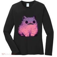 Cat Monster Graphic Kawaii Pastel Goth Anime Aesthetic Goth Women's Long Sleeve Shirt thumb 0