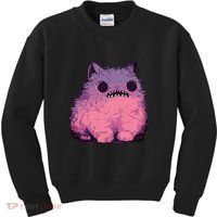 Cat Monster Graphic Kawaii Pastel Goth Anime Aesthetic Goth Kids Sweatshirt thumb 0