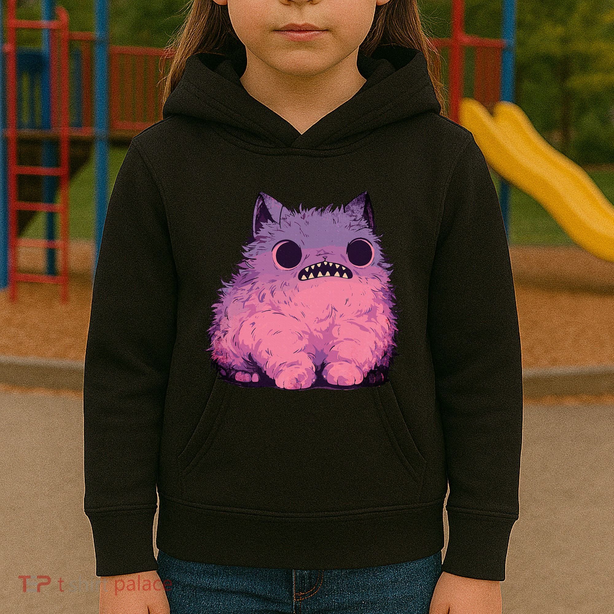 Cat Monster Graphic Kawaii Pastel Goth Anime Aesthetic Goth Kids Hoodie
