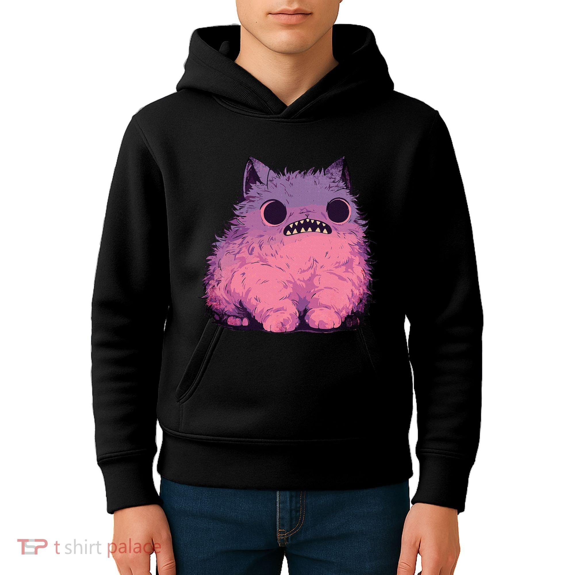 Cat Monster Graphic Kawaii Pastel Goth Anime Aesthetic Goth Kids Hoodie