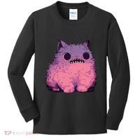 Cat Monster Graphic Kawaii Pastel Goth Anime Aesthetic Goth Kids Long Sleeve Shirt thumb 0