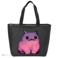 Cat Monster Graphic Kawaii Pastel Goth Anime Aesthetic Goth Tote Bag thumb 0