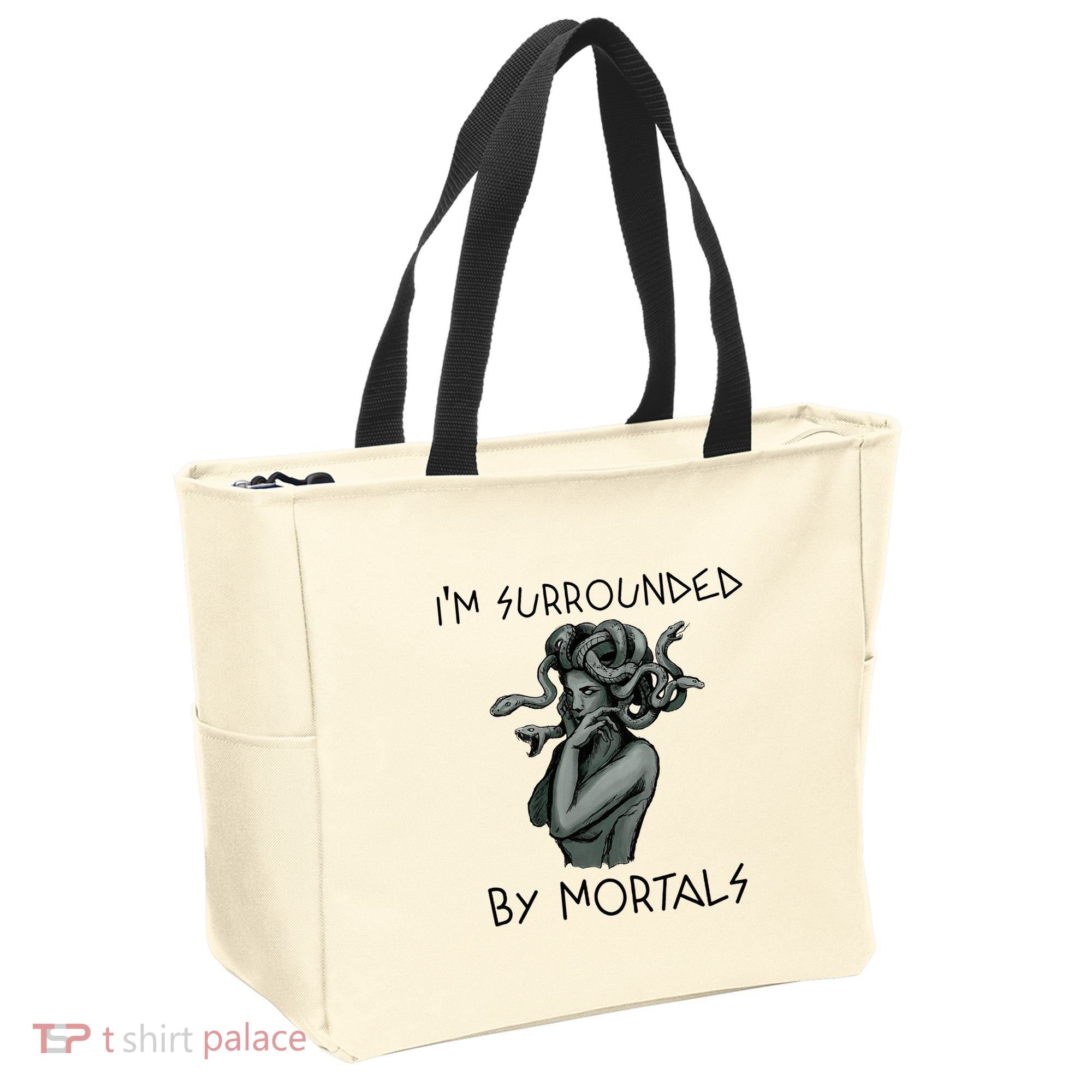 Cool Medusa Greek Mythology IM Surrounded By Mortals Tote Bag