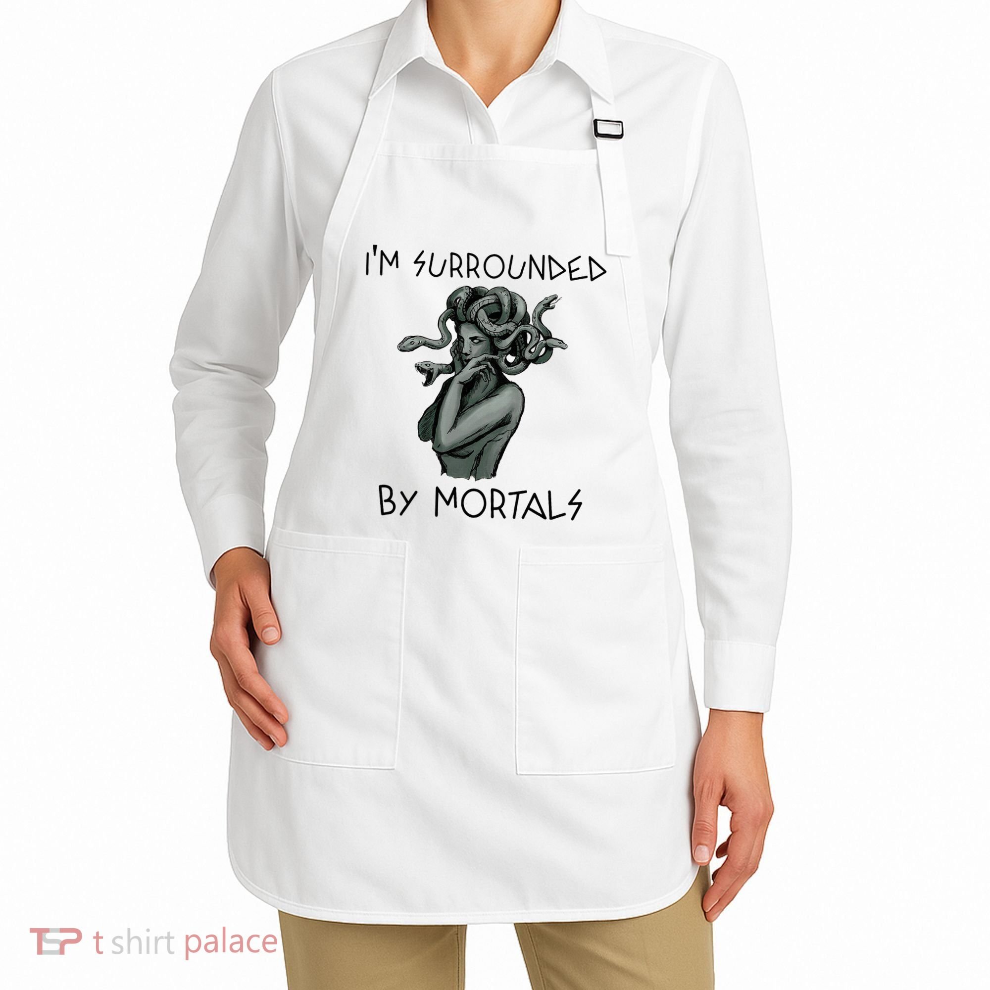 Cool Medusa Greek Mythology IM Surrounded By Mortals Apron
