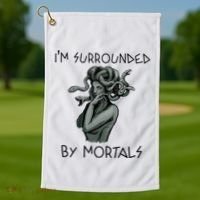 Cool Medusa Greek Mythology IM Surrounded By Mortals Golf Towel thumb 1