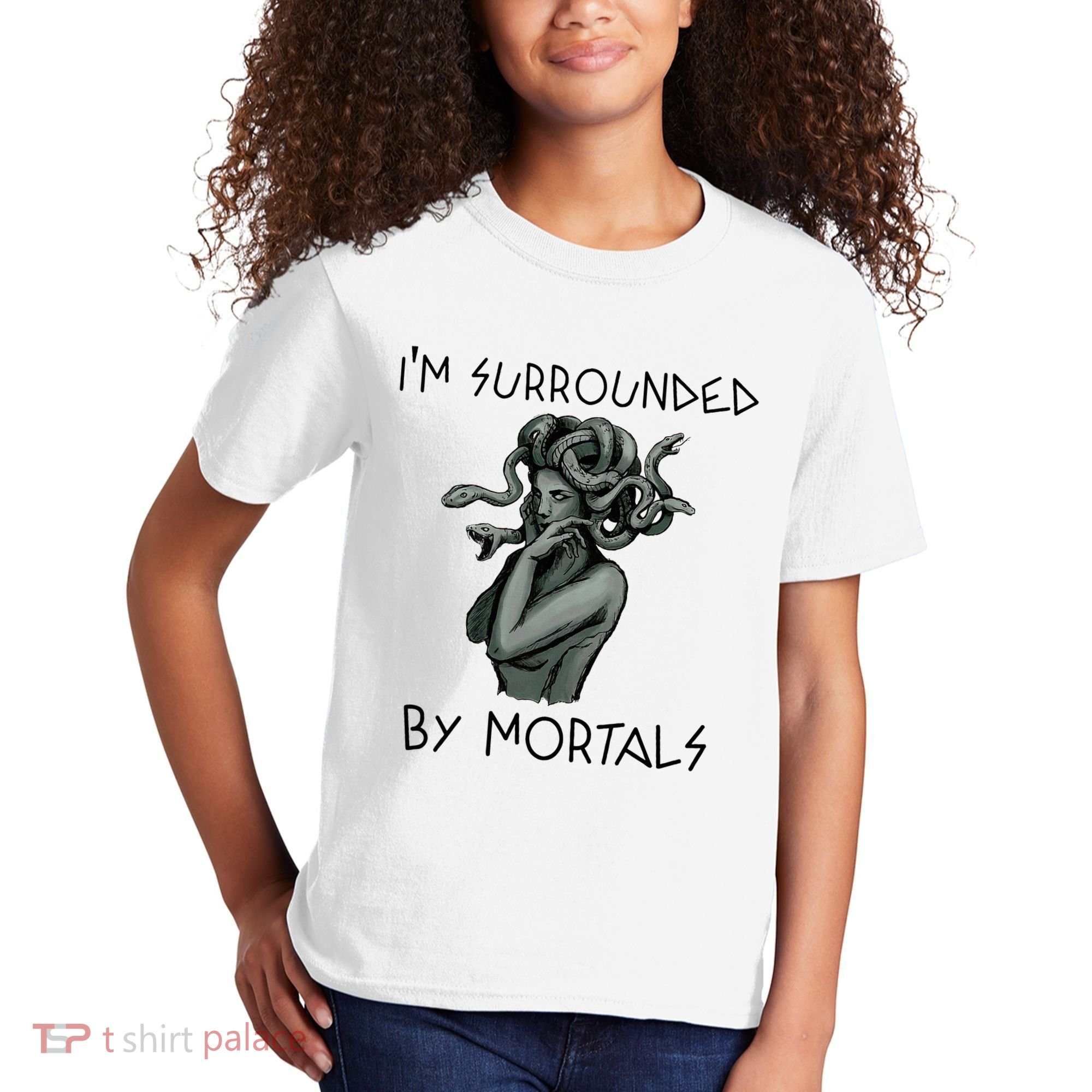Cool Medusa Greek Mythology IM Surrounded By Mortals Kids T-Shirt
