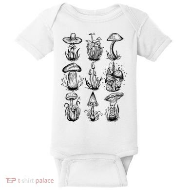 Cottagecore Mushrooms Goblincore Aesthetic Baby Bodysuit