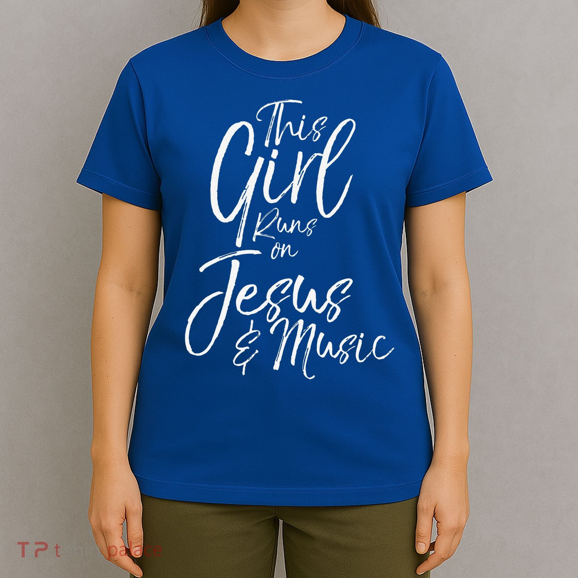 Christian Musician Gift This Girl Runs On Jesus & Music T-Shirt