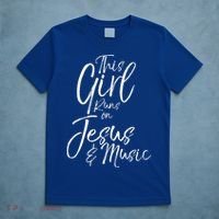 Christian Musician Gift This Girl Runs On Jesus & Music T-Shirt thumb 5