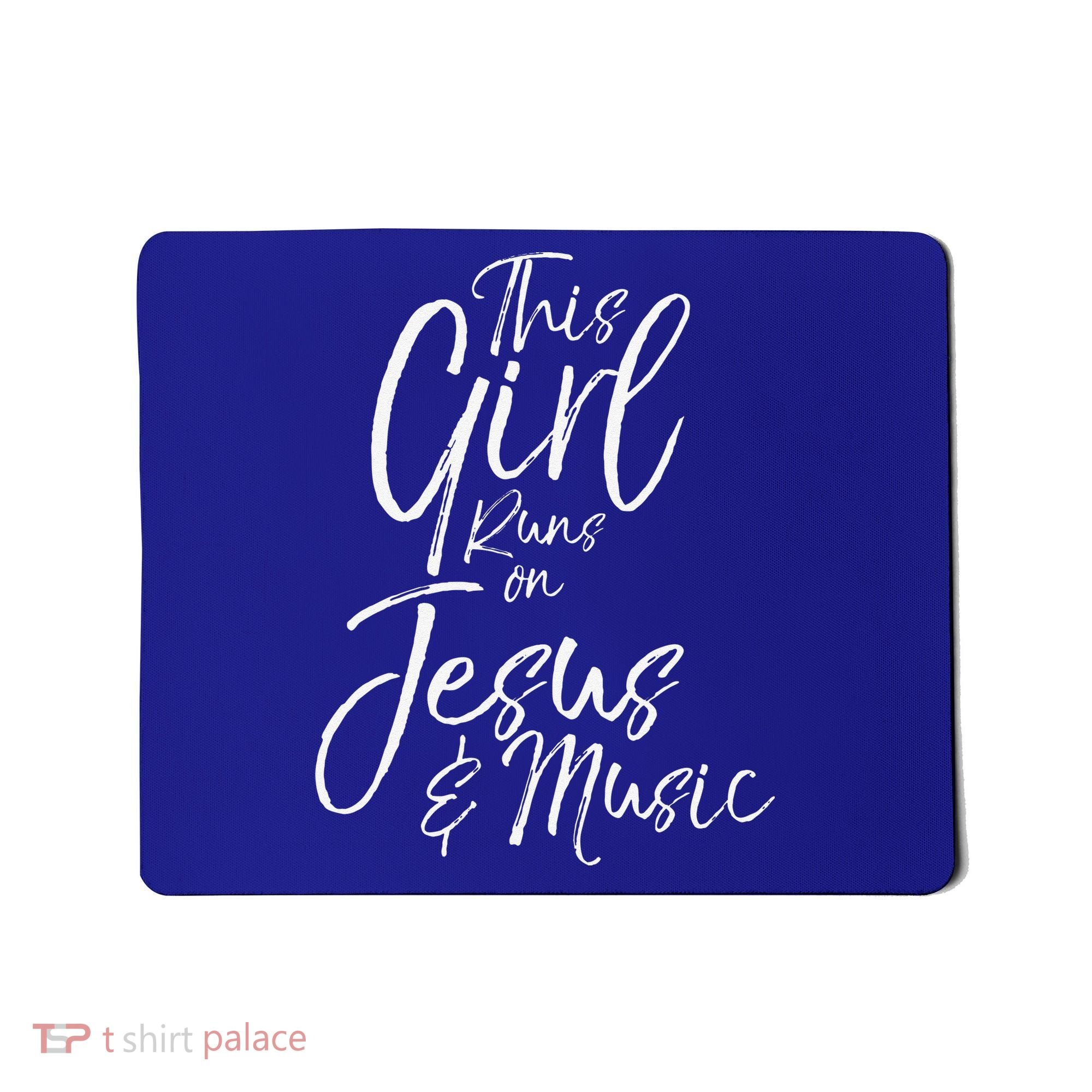 Christian Musician Gift This Girl Runs On Jesus & Music Mousepad