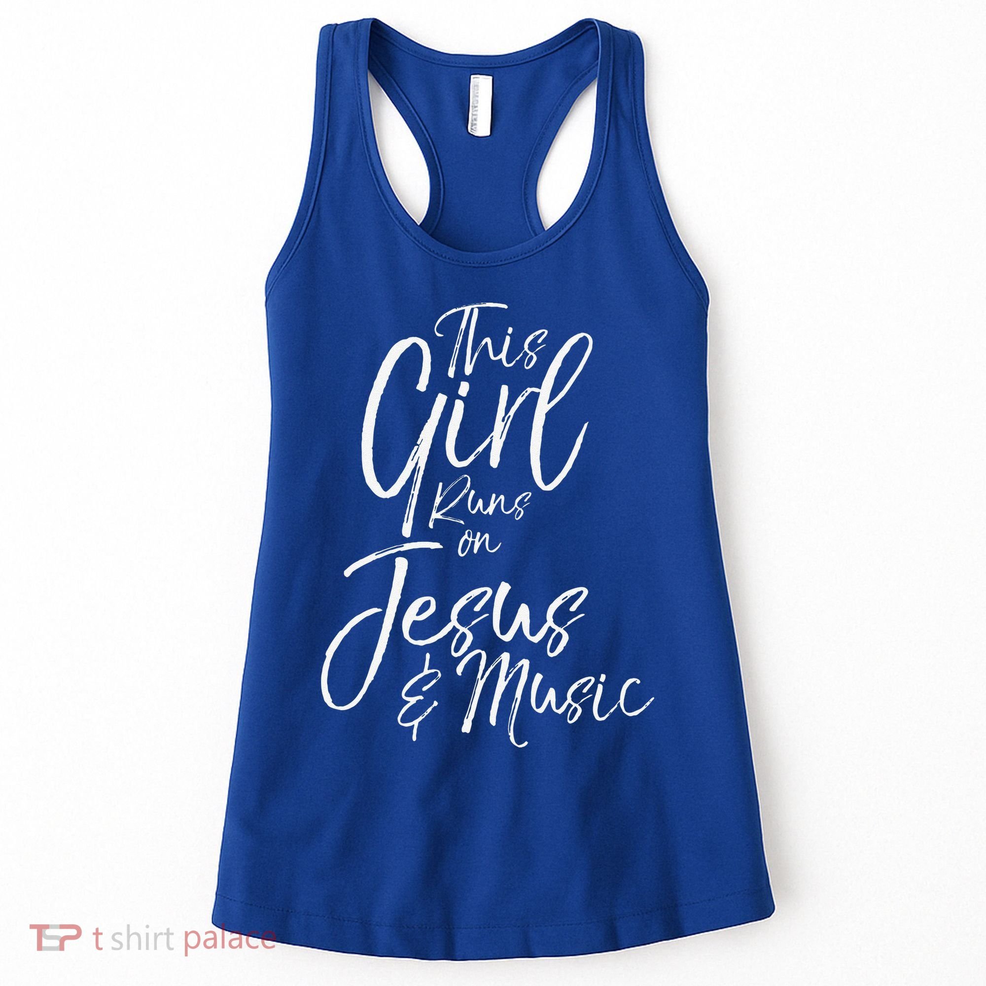 Christian Musician Gift This Girl Runs On Jesus & Music Women's Tank Top