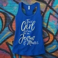Christian Musician Gift This Girl Runs On Jesus & Music Women's Tank Top thumb 3