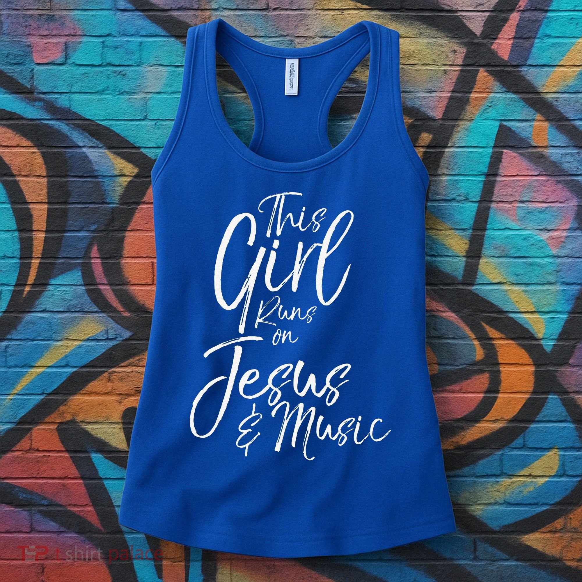 Christian Musician Gift This Girl Runs On Jesus & Music Women's Tank Top