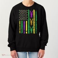 Carnival Mardi Gras USA American Flag Crawfish Parade  Women's Sweatshirt thumb 0