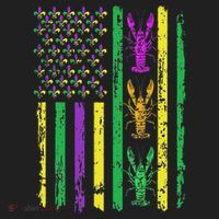 Carnival Mardi Gras USA American Flag Crawfish Parade  Beanie thumb 2