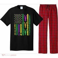 Carnival Mardi Gras USA American Flag Crawfish Parade  Pajama Set thumb 0