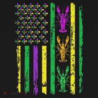 Carnival Mardi Gras USA American Flag Crawfish Parade  Pajama Set thumb 2