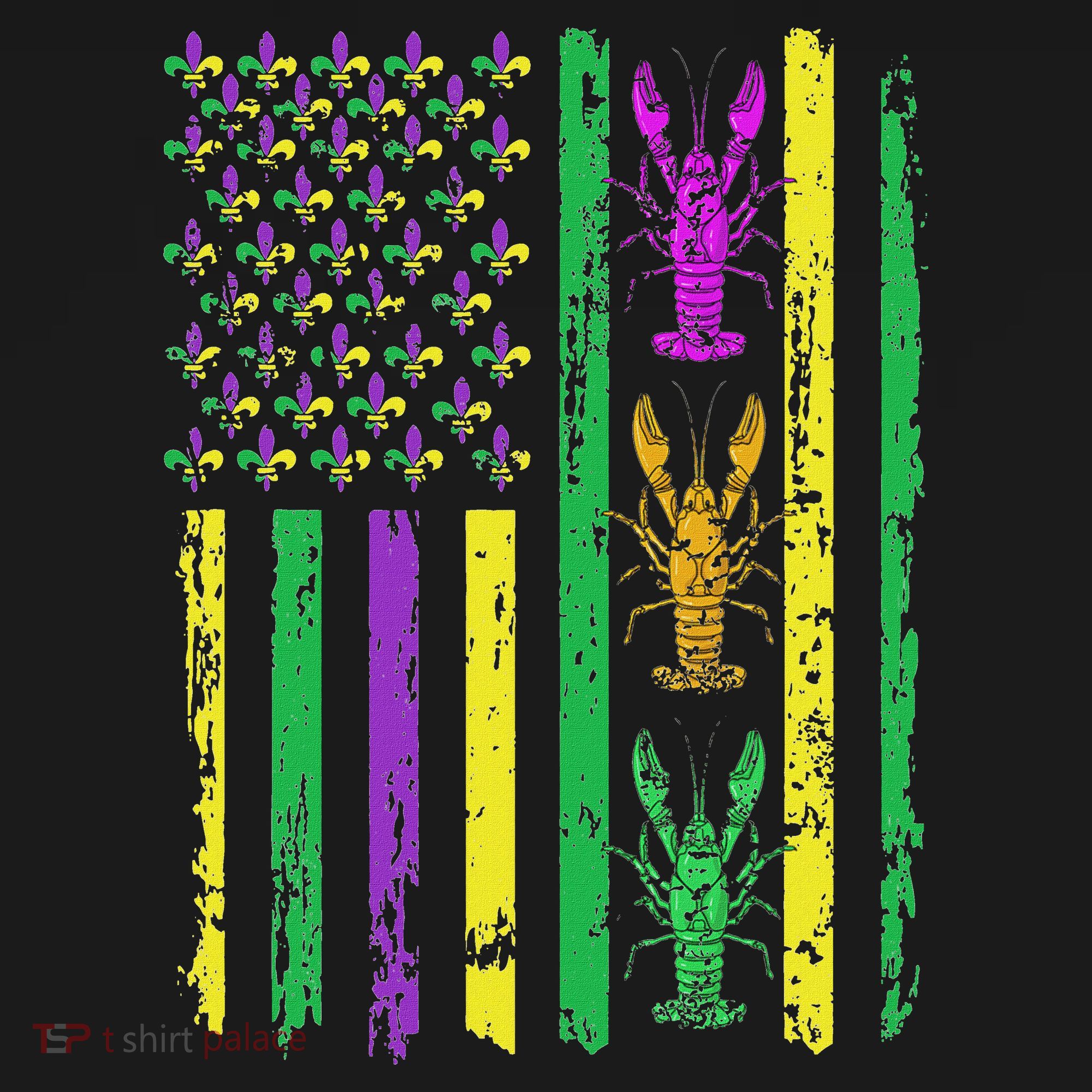 Carnival Mardi Gras USA American Flag Crawfish Parade  Women's Hoodie