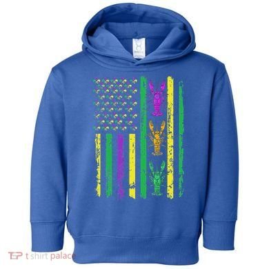 Carnival Mardi Gras USA American Flag Crawfish Parade  Toddler Hoodie