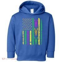Carnival Mardi Gras USA American Flag Crawfish Parade  Toddler Hoodie thumb 0