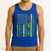 Carnival Mardi Gras USA American Flag Crawfish Parade  Tank Top thumb 3