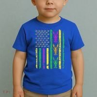 Carnival Mardi Gras USA American Flag Crawfish Parade  Toddler T-Shirt thumb 2