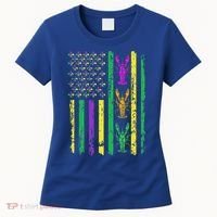 Carnival Mardi Gras USA American Flag Crawfish Parade  Women's T-Shirt thumb 0